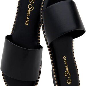 Flat Sandals for Women – Slip-On Slides with Cushioned Footbed | Comfortable Dre